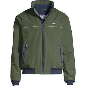 NWT $120 Dark Green LANDS' END Fleece Classic Squall Waterproof Jacket Small S